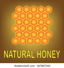 Sweet natural honey comb vector illustration icon