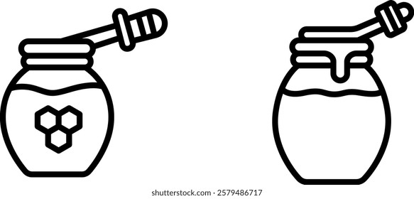 Sweet and Natural Honey Jar Icon for Organic Products, Sweeteners, and Healthy Choices