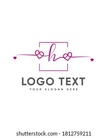 A sweet and new lovely modern script letter type H logo template, Vector logo for business and company identity 