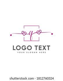 A sweet and new lovely modern script letter type Q logo template, Vector logo for business and company identity 