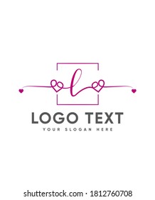 Una dulce y encantadora letra de guión moderna tipo de letra L plantilla de logotipo, logotipo vector para identidad de empresa y empresa 