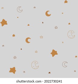 Sweet night. Simple. Seamless pattern for fabric, paper, wrapping, clothing