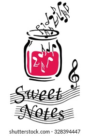 Sweet notes.Musical signs .You can use as a logo