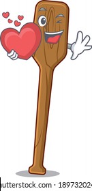 A sweet oars cartoon character style holding a big heart