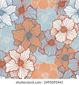 Sweet oleander flower endless design. Organic floral ornament. Oleander blossom with striped petals. Bedclothes print. Meadow bloom summer periodic sample gift wrap vector.
