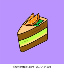 Sweet orange cake vector bakery pastry biscuit
