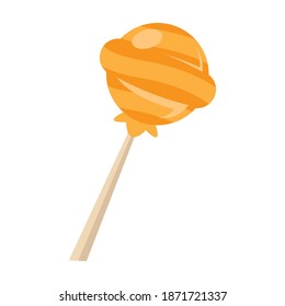 Sweet orange candy design, Sugar caramel bonbon food dessert snack tasty and vintage theme Vector illustration