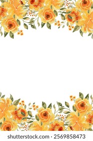 Sweet orange flower frame for wedding, birthday, card, background, invitation, wallpaper, sticker, decoration etc.