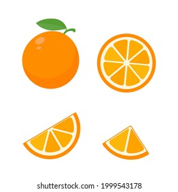 Sweet orange fruit. High vitamin C oranges are sliced ​​for refreshing orange juice in the summer.