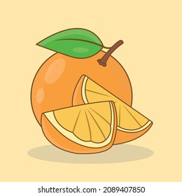 süße orangefarbene Früchte einzeln auf cremefarbenem Hintergrund 