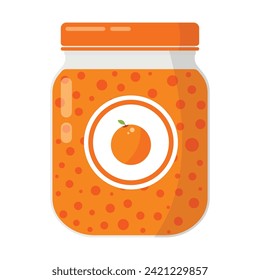 sweet orange jam jar vector illustration isolated white background