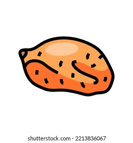 sweet orange potato color icon vector. sweet orange potato sign. isolated symbol illustration