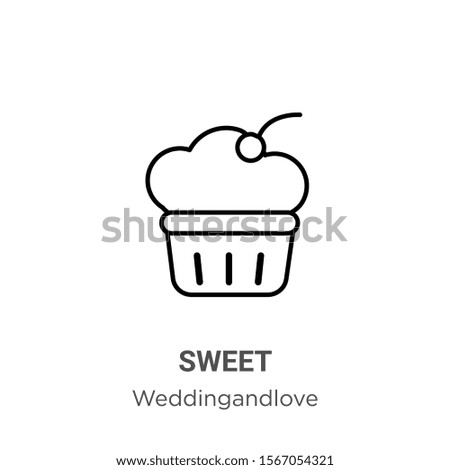 Sweet outline vector icon. Thin line black sweet icon, flat vector simple element illustration from editable birthday and party concept isolated on white background