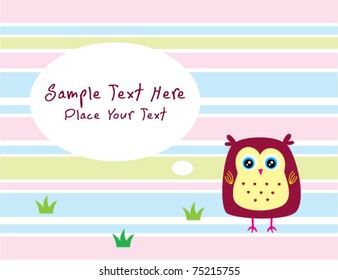 sweet owl doodle message card