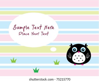 sweet owl doodle message card