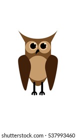 sweet owl isolated on white