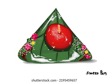 Sweet pan indian Sweet Dish Food Vector