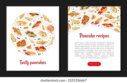 Plantilla de Vector de diseño de Anuncio de comida de panqueque dulce