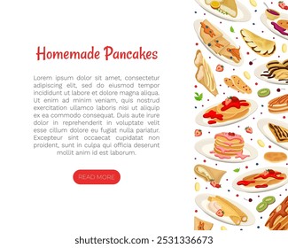 Plantilla de Vector de diseño de Anuncio de comida de panqueque dulce