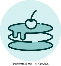 Panqueque dulce, ilustración, vector sobre fondo blanco.