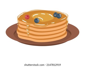 sweet pancakes with berries icon