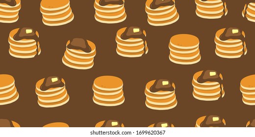 Crepes dulces con chocolate. Patrón sin problemas. Vector