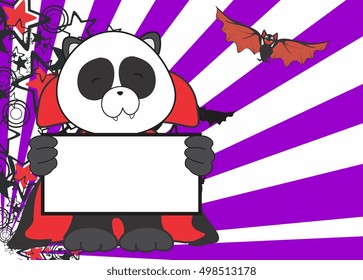 sweet panda bear dracula costume halloween background in vector format