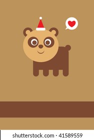 sweet panda christmas greeting