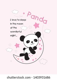 Sweet panda t shirt print design.Sweet baby tee.