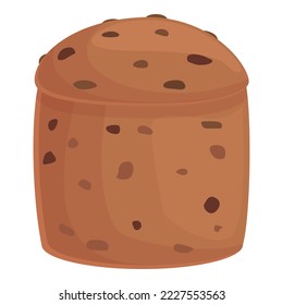 Dulce vector de caricatura de icono del panetón. Pan italiano. Pascua de crema