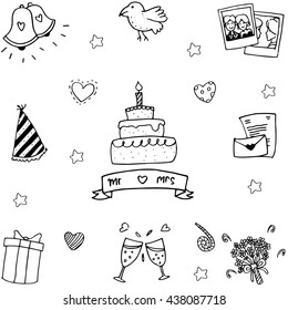 Sweet party set in doodle
