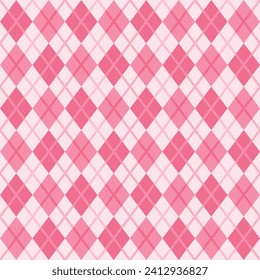 Sweet pastel color of argyle pattern. Classy pink seamless geometric background. Design element for clothing, wrapping paper, card, socks, sweater, jumper, valentine fashion, print, textile, shirt.