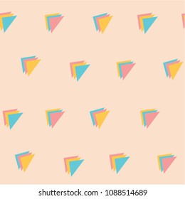sweet pastel colour triple triangle pattern seamless background