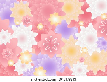 Trato de flores pastel dulce. Pétalos florales de resorte editables, patrón sin soldadura
