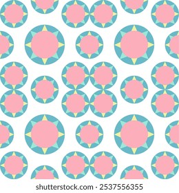 Sweet pastel geometrics pattern for fabric and seamless background.