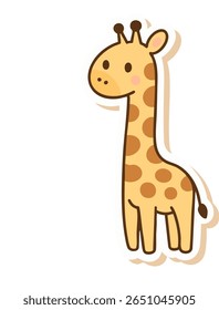 Sweet pastel giraffe illustration with a kawaii expression. Great for nursery decor, animal-themed baby gifts, and children’s art.