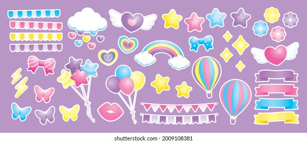 sweet pastel girly stuff vector collection for decorating your cute artwork