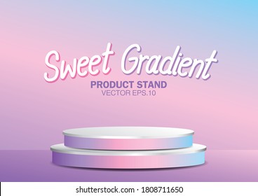 gradiente pastel dulce podio 3D ilustración vector para moda o producto cosmético.