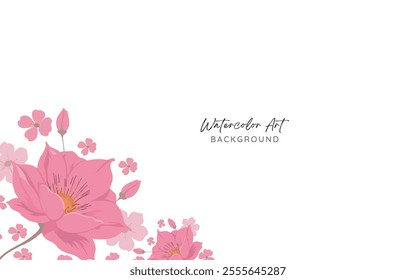  sweet pastel pink flower leaves  background wedding invitation card design.