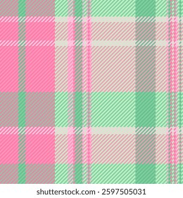 Sweet pastel plaid pattern in pink, mint green, and cream.  Perfect for textile design, scrapbooking, or website backgrounds.