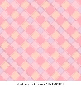 Süße pastellfarbene, nahtlose Musterung von Streifen in Diamantform. Eignet sich zum Verpacken von Papier, Tapeten, Stoff und so weiter.