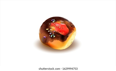  Sweet pastries with jam Isolated on a white background.