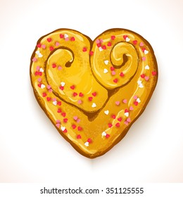 Sweet pastries in the shape of heart