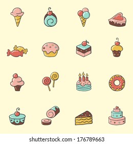 Sweet pastry icons