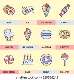 Sweet pastry icons