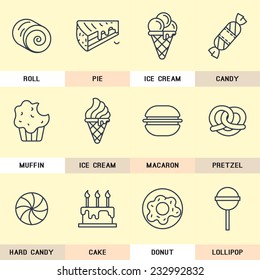 Sweet pastry icons