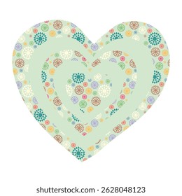 Sweet patchwork heart isolated on white. Vector illustration.