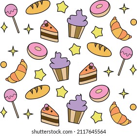 Sweet pattern for lovers of sweet. Vector