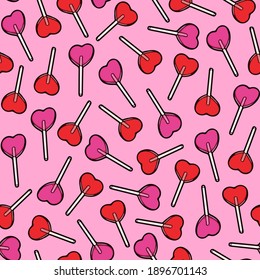 sweet pattern with sweets and lollipops