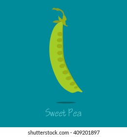 Sweet Pea Card. Vector illustration